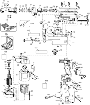 Default Diagram and Parts List for 5044K Type 2 Black and Decker Electric Drill